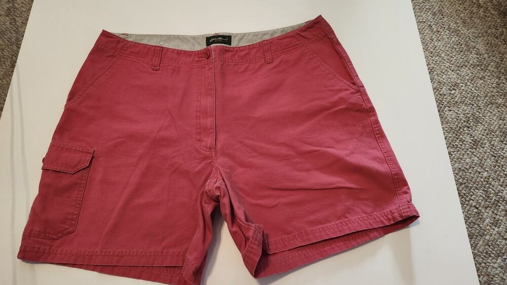 Eddie Bauer Women's Size 16 Cargo Shorts Salmon Cotton Utility Casual #445